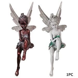 Sitting Fairy Statue Garden Ornament Resin Craft Landscaping Yard Decoration Park Gift Lawn Decoration Home Patio Garden