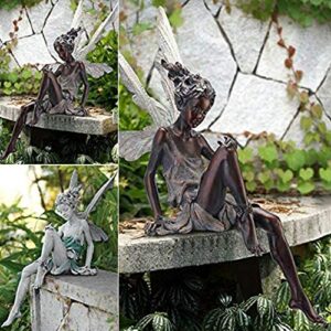 Sitting Fairy Statue Garden Ornament Resin Craft Landscaping Yard Decoration Park Gift Lawn Decoration Home Patio Garden