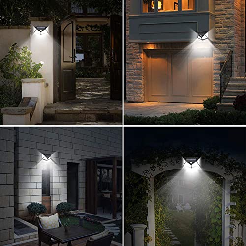 SIMBeThmo Solar Lights Outdoor 4 Pack/2Pack,100LED/3 Modes/270° Lighting Angle Motion Sensor Security Lights,Wall Security Lights for Fence Yard Garden Patio Front Door (4Pack)