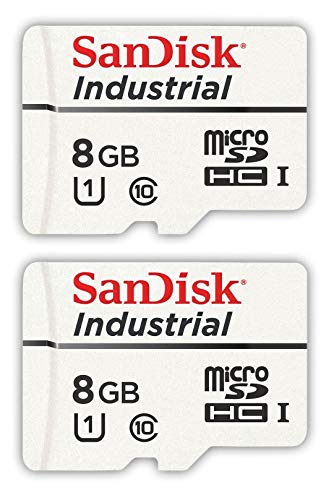 SanDisk Industrial 8GB Micro SD Memory Card Class 10 UHS-I MicroSDHC (Bulk 2 Pack) in Cases (SDSDQAF3-008G-I) Bundle with (1) Everything But Stromboli Card Reader