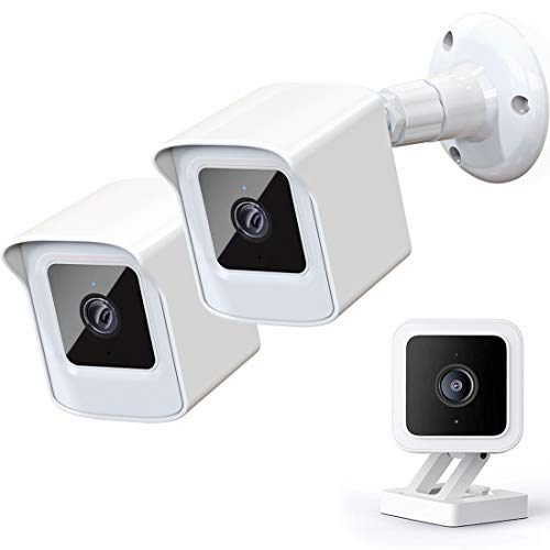 PEF Mount for All-New Wyze Cam V3 ONLY, Weatherproof Protective Cover and 360 Degree Adjustable Wall Mount Solid Housing for Wyze V3 Outdoor Indoor Smart Home Camera System (White, 2 Pack)