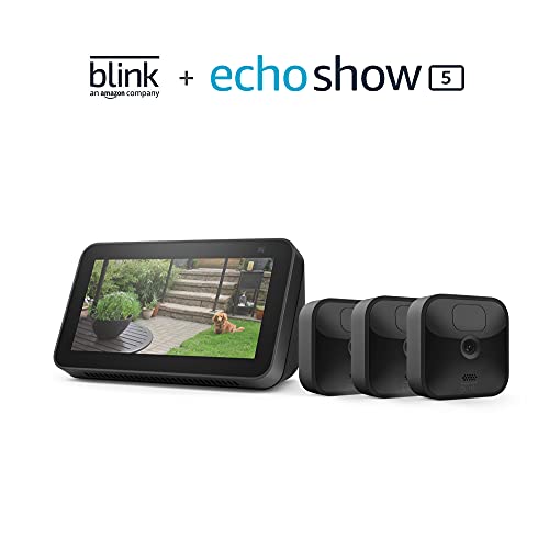 Blink Outdoor (3rd Gen) - 3 camera system bundle with Echo Show 5 (2nd Gen)