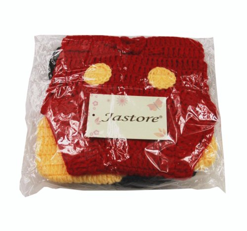 Jastore® Photography Prop Baby Costume Cute Crochet Knitted Hat Cap Girl Boy Diaper Shoes Mouse Red