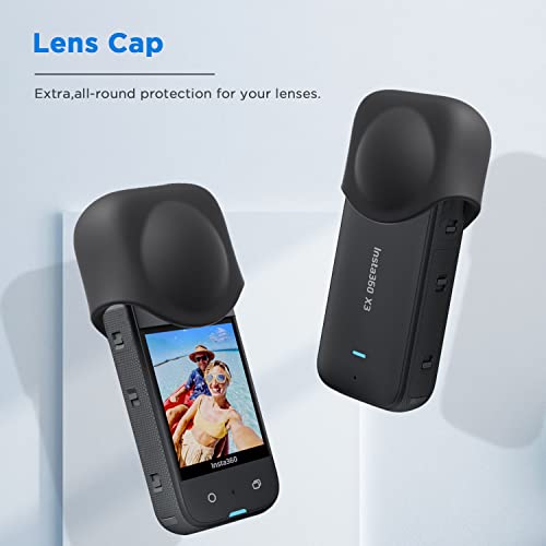 CYNOVA Insta 360 X3 Lens Cap Protector,Silicone Case Tempered Glass Protector Set for Insta360 X3 Accessories