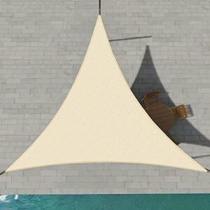 patio paradise 8′ x8’x 8′ beige sun shade sail triangle canopy – permeable uv block fabric durable outdoor – customized available…