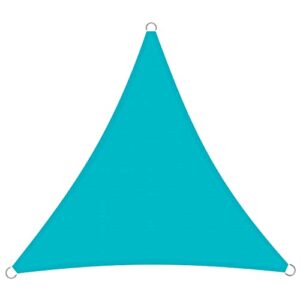 floraleaf sun shade sail 16’x16’x16′ equilateral triangle terylene uv block waterproof canopy awning for patio backyard lawn garden outdoor activities, turquoise