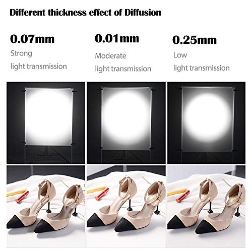 Diffusion Gels Filter 6 Packs Kit 15.7x19.6inches/ 40x50cm Lighting Diffuser Film Roll Sheet Photography Video for Led Flash Strobe Light