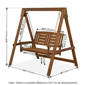 Furinno Tioman Hardwood Patio / Garden / Outdoor Porch Swing, Swing A, Natural