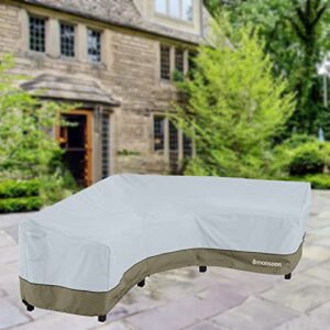 [monsoon] Patio L-Shaped Sectional Sofa Cover Waterproof Outdoor Couch Lounge Loveseat Patio Furniture Cover (85")