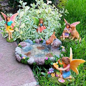 Mood Lab Fairy Garden Miniature Pond Kit - Figurines & Accessories Set of 5 pcs - Outdoor or House Decor