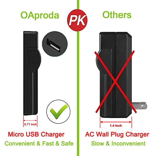 OAproda 2 Pack EN-EL19 Battery and Rapid USB Charger for Nikon Coolpix S32, S33, S100, S2800, S3100, S3200, S3300, S3500, S3600, S3700, S4100, S4200, S4300, S5200, S5300, S6500, S6800, S7000 Camera…