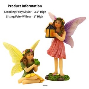 PRETMANNS Fairies for Fairy Garden – Fairy Garden Accessories – Fairy Garden Fairies – Cute Fairy Garden Figurines and a Fairy Sign - Miniature Fairy Garden Accessories - 3 Piece Fairy Set
