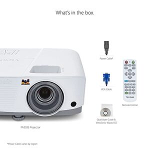 ViewSonic 3800 Lumens SVGA High Brightness Projector for Home and Office with HDMI Vertical Keystone (PA503S) White/gray