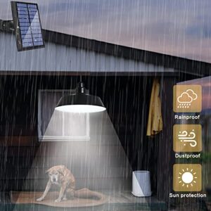 SyouHome Solar Hanging Lights Outdoor Waterproof Solar Shed Lights with Remote Control, 4 Lighting Modes Solar Pendant Lamp for Home Indoor Garden Yard Barn Gazebo, Available Daytime (2 Pack)