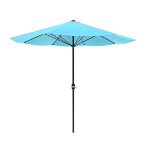 Pure Garden 9 Foot Aluminum Patio Umbrella with Auto Crank - Blue