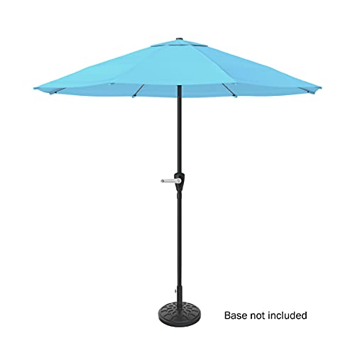 Pure Garden 9 Foot Aluminum Patio Umbrella with Auto Crank - Blue