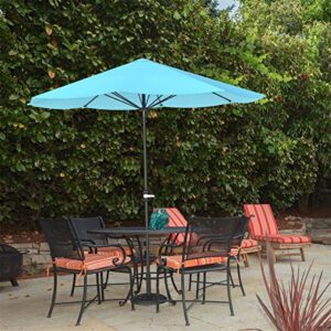 Pure Garden 9 Foot Aluminum Patio Umbrella with Auto Crank - Blue