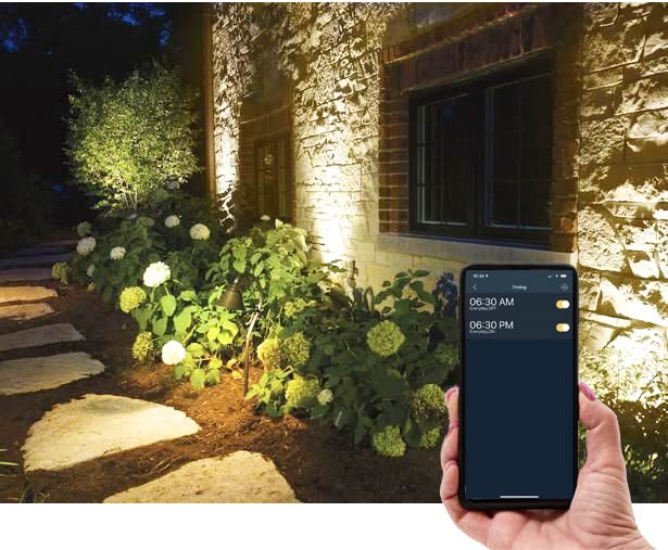 VivaColor by JayCee Products Bluetooth RGB Smart Landscape Light Kit with Transformer, Low Voltage 24V, 48W Total, Smartphone Controlled, Outdoor Garden Lights, Color Changing Lights
