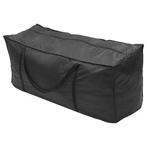 patio cushion storage bag extra large,mayhour outdoor heavy duty waterproof furniture cushion bags cover black with zipper handles for garden beach picnic (46x18x20in)