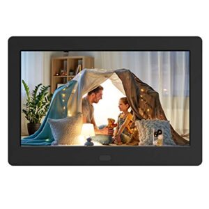digital photo frame with ips screen – digital picture frame with 1080p video, music, photo, auto rotate, slide show, remote control, calendar, time,1280×800, 16:9 (7 inch black)