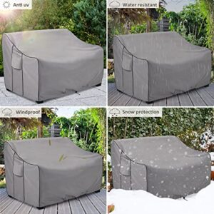 KylinLucky Patio Furniture Sofa Cover,Waterproof 2-Seater Patio Loveseat Cover, 600D Heavy Duty Oxford Waterproof Outdoor Sofa Cover,80" W x 33" D x 32" H inches Grey