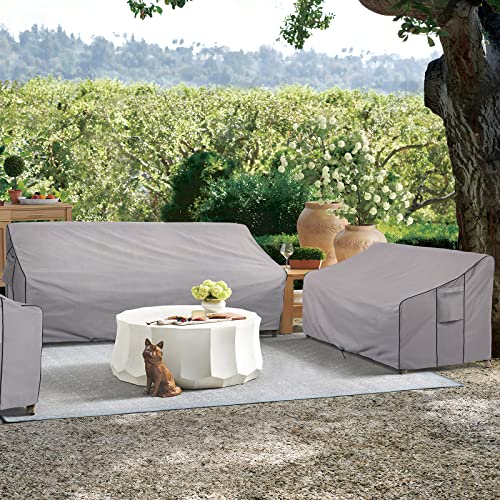 KylinLucky Patio Furniture Sofa Cover,Waterproof 2-Seater Patio Loveseat Cover, 600D Heavy Duty Oxford Waterproof Outdoor Sofa Cover,80" W x 33" D x 32" H inches Grey