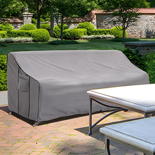 KylinLucky Patio Furniture Sofa Cover,Waterproof 2-Seater Patio Loveseat Cover, 600D Heavy Duty Oxford Waterproof Outdoor Sofa Cover,80" W x 33" D x 32" H inches Grey