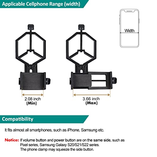 Vankey Big Cellphone Telescope Adapter Mount, Universal Smartphone Mount for Spotting Scope, Telescope, Microscope, Monocular, Binocular - Fits iPhone, Samsung, LG and More (Bluesky V1-L)