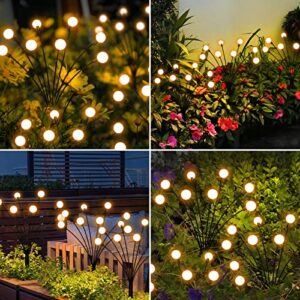 Solar Powered Firefly Lights, 4 Pack 8LED Solar Garden Lights, Firefly Lights Outdoor Waterproof with Remote Control 8 Lighting Modes, Solar Outdoor Lights Decorative for Pathway Yard Patio Landscape