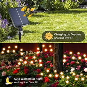 Solar Powered Firefly Lights, 4 Pack 8LED Solar Garden Lights, Firefly Lights Outdoor Waterproof with Remote Control 8 Lighting Modes, Solar Outdoor Lights Decorative for Pathway Yard Patio Landscape