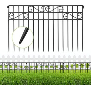 doozx animal barrier fence 10 pack no dig fencing 12in(h) x 16.3ft(l), rustproof metal wire panel decorative garden fence for dog rabbit pet outdoor decor