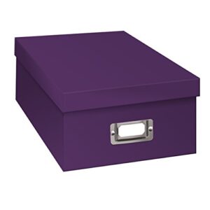 pioneer b-1 photo / video storage box – holds over 1,100 photos up to 4×6″ or 10 vhs videos, solid color: bright purple.