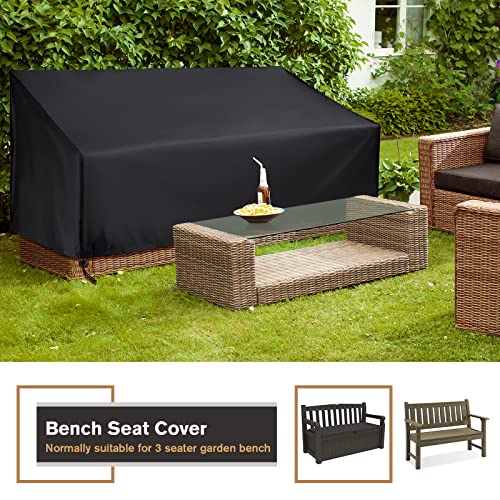 skyfiree 3 Seater Garden Bench Cover Patio Bench Cover Outdoor Bench Loveseat Covers Waterproof Lawn Furniture Cover 64x26x35inch Bench Sofa Cover Protector