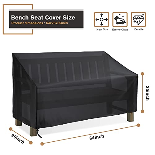 skyfiree 3 Seater Garden Bench Cover Patio Bench Cover Outdoor Bench Loveseat Covers Waterproof Lawn Furniture Cover 64x26x35inch Bench Sofa Cover Protector