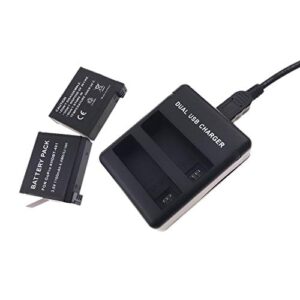 Suptig Battery (2 Pack) and Daul Charger for Gopro HERO4 Black Gopro HERO4 Silver and Gopro AHDBT-401