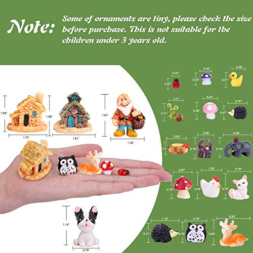 TCJJ 61 Pieces Fairy Garden Accessories, Miniature Fairy Garden Gnomes Garden Houses and Figurines DIY Micro Landscape Ornaments for Garden Dollhouse Potted Plant Bonsai Terrarium Decor