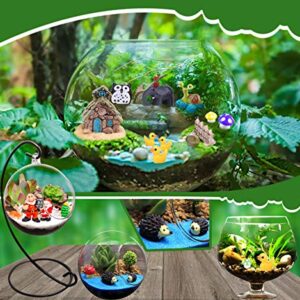 TCJJ 61 Pieces Fairy Garden Accessories, Miniature Fairy Garden Gnomes Garden Houses and Figurines DIY Micro Landscape Ornaments for Garden Dollhouse Potted Plant Bonsai Terrarium Decor