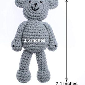 ECYC Newborn Baby Bear Hat Beanie with Bear Dolls Photography Accessories Grey