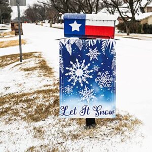 Heyfibro Let it Snow Garden Flag Winter Christmas Garden Flags 12x18 Inch Double Sided Burlap Snowflake Banner for Winter Holiday Christmas Yard Outdoor Decoration(ONLY FLAG)