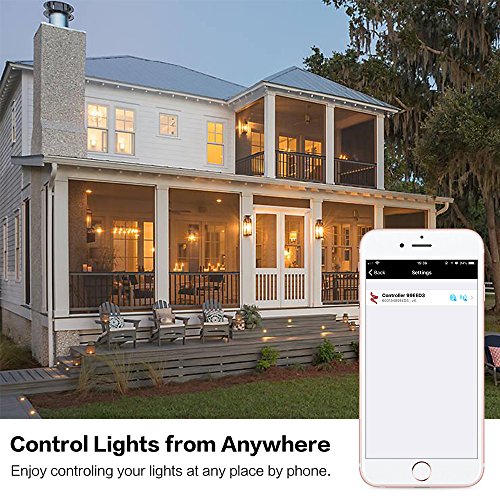 LED Deck Lights Kit, Sumaote 20pcs Φ1.22" WiFi Smart Phone Control Low Voltage Recessed RGBW Deck Lighting Inground Lights Waterproof Outdoor Garden Path Stair Landscape Decor, Black