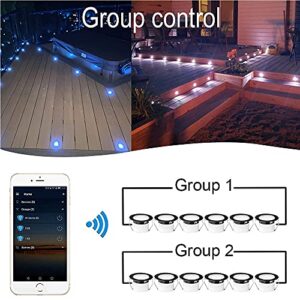 LED Deck Lights Kit, Sumaote 20pcs Φ1.22" WiFi Smart Phone Control Low Voltage Recessed RGBW Deck Lighting Inground Lights Waterproof Outdoor Garden Path Stair Landscape Decor, Black