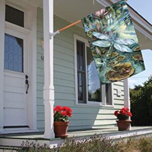 Toland Home Garden 1012328 Dragonfly and Pond Dragonfly Flag 28x40 Inch Double Sided for Outdoor Lilypad House Yard Decoration