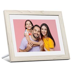 dragon touch digital picture frame wifi 10 inch ips touch screen hd display, 16gb storage, auto-rotate, share photos via app, email, cloud – classic 10