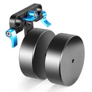neewer aluminum alloy 4.6lbs/2.1kg removable counter weight for balancing shoulder mount rig stabilizer fits 15mm rods(blue+black)