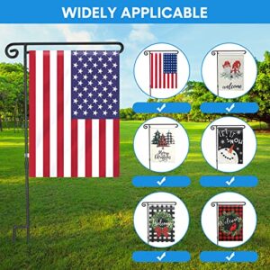 10 Pack Garden Flag Stand with Flag Stoppers and Clips, Black Powder Coated Weather Proof Garden Flag Pole Holder for Outdoor Garden Flag (Classic Style, 15.2 x 33.1 Inch)