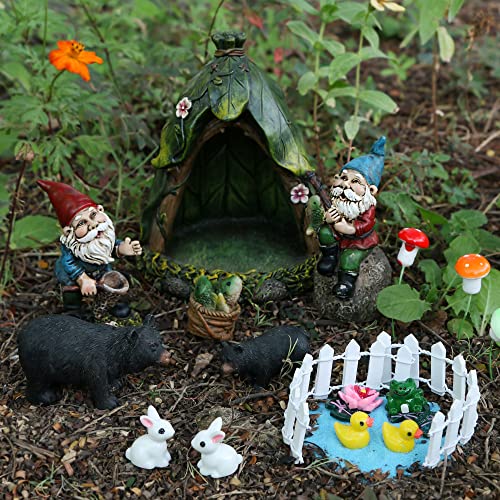 Miniature Gnomes Fairy Garden Decorations - Funny Fisher Gnomes Figurines Accessories Set of 23pcs - Fairy Garden Supplies for Outdoor Indoor Home Yard Patio Planter Decor