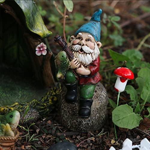Miniature Gnomes Fairy Garden Decorations - Funny Fisher Gnomes Figurines Accessories Set of 23pcs - Fairy Garden Supplies for Outdoor Indoor Home Yard Patio Planter Decor