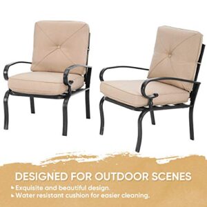 Oakmont 2 Piece Outdoor Furniture Patio Bistro Chairs Metal Dining Furniture Set, All-Weather Garden Seating Chair (Brown)