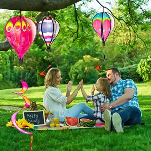 4PCS Hot Air Balloon Wind Spinners Colorful Rainbow Wind Spinner Fish Bubble Peacock Spinner Garden Rotating Wind Socks Pinwheels Wind Twister Spiral Spinner Hanging for Yard and Garden Outdoor Decor