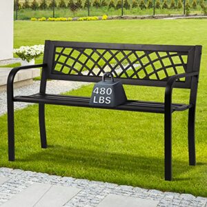 dkelincs outdoor benches clearance garden benches metal park bench for outside 480bls bearing capacity cast iron patio furniture for porch yard deck entryway